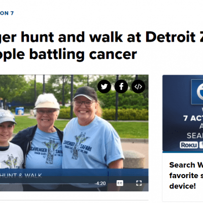  WXYZ-TV Detroit ABC Channel 7 (6/3/21): Scavenger hunt and walk at Detroit Zoo to help people battling cancer